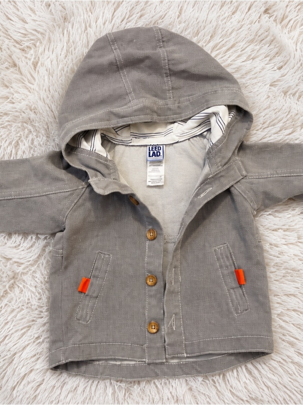 Baby Gray Hooded Jacket Leed Lad